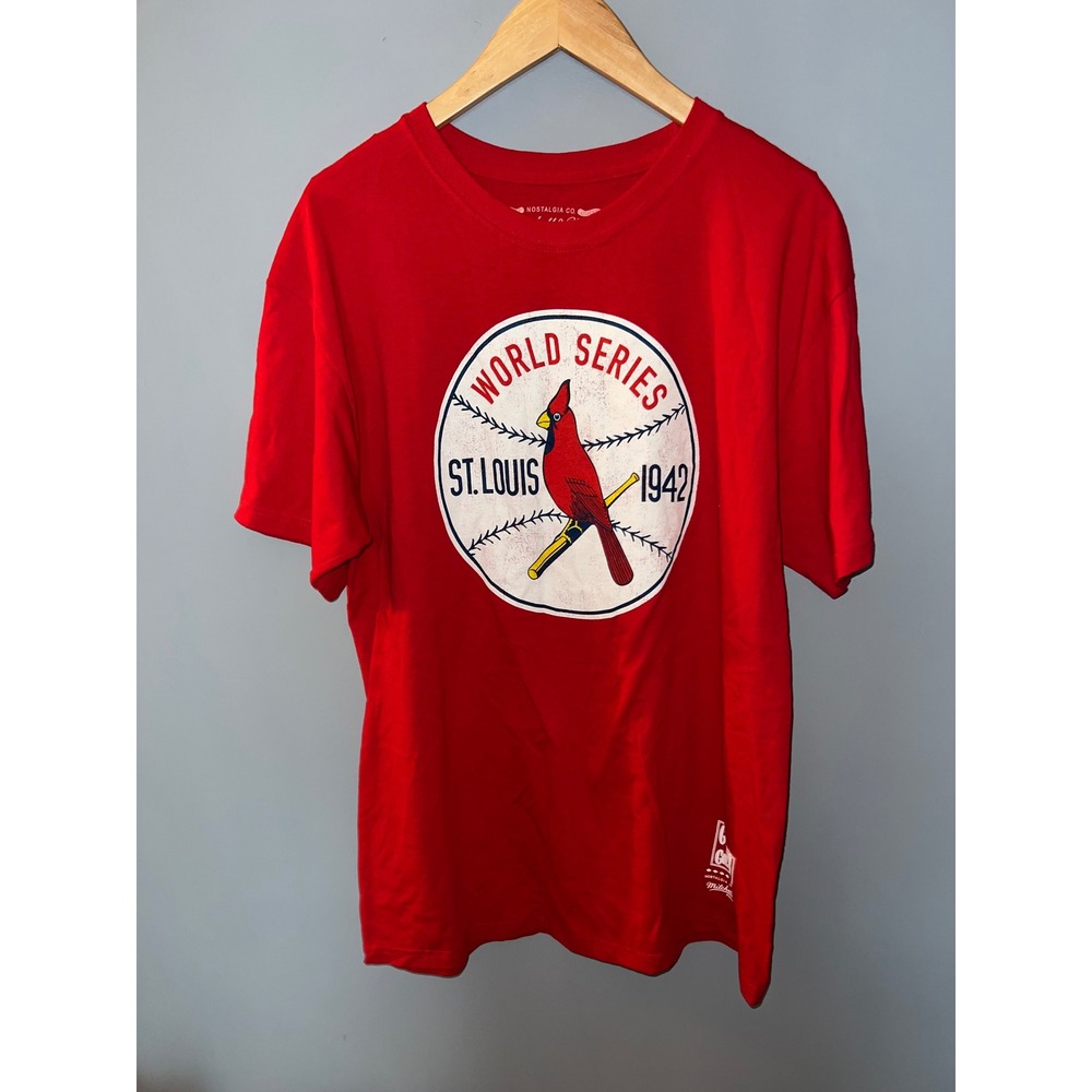 Mitchell‎ & Ness St Louis Cardinals 1942 World Series Red Graphic T-Shirt Mens L